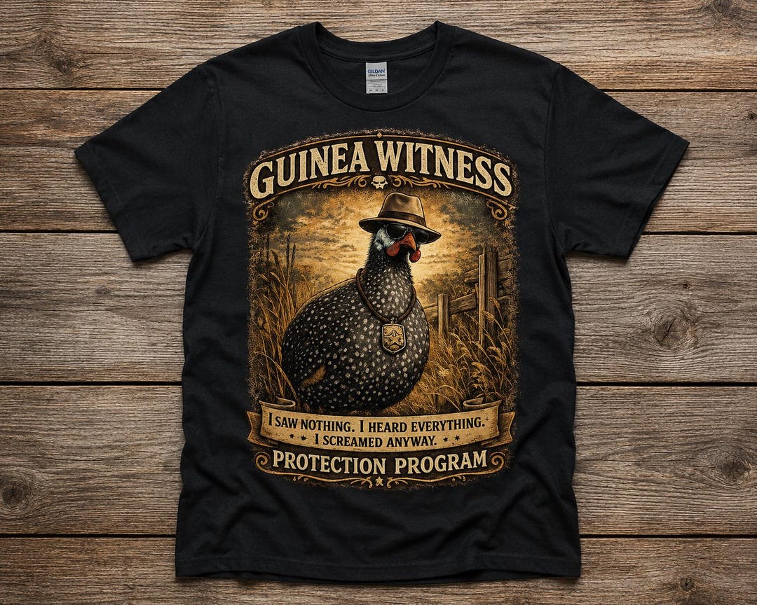 Black Guinea Witness Protection Program shirt product mockup