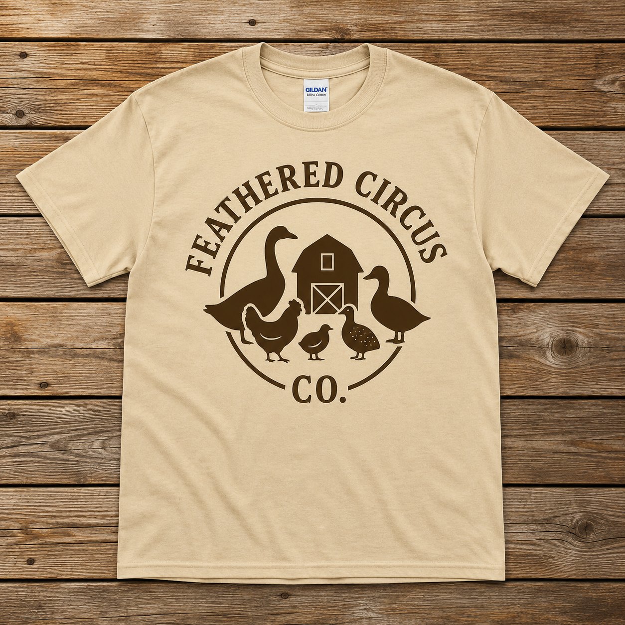 Feathered Circus Co logo shirt mockup